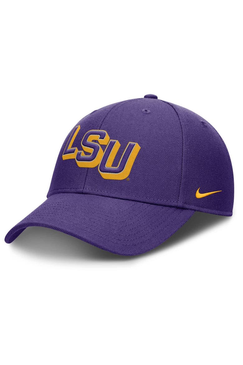 Men's Nike Purple LSU Tigers Slanted Primetime Rise Performance Adjustable Hat, Main, color, Purple