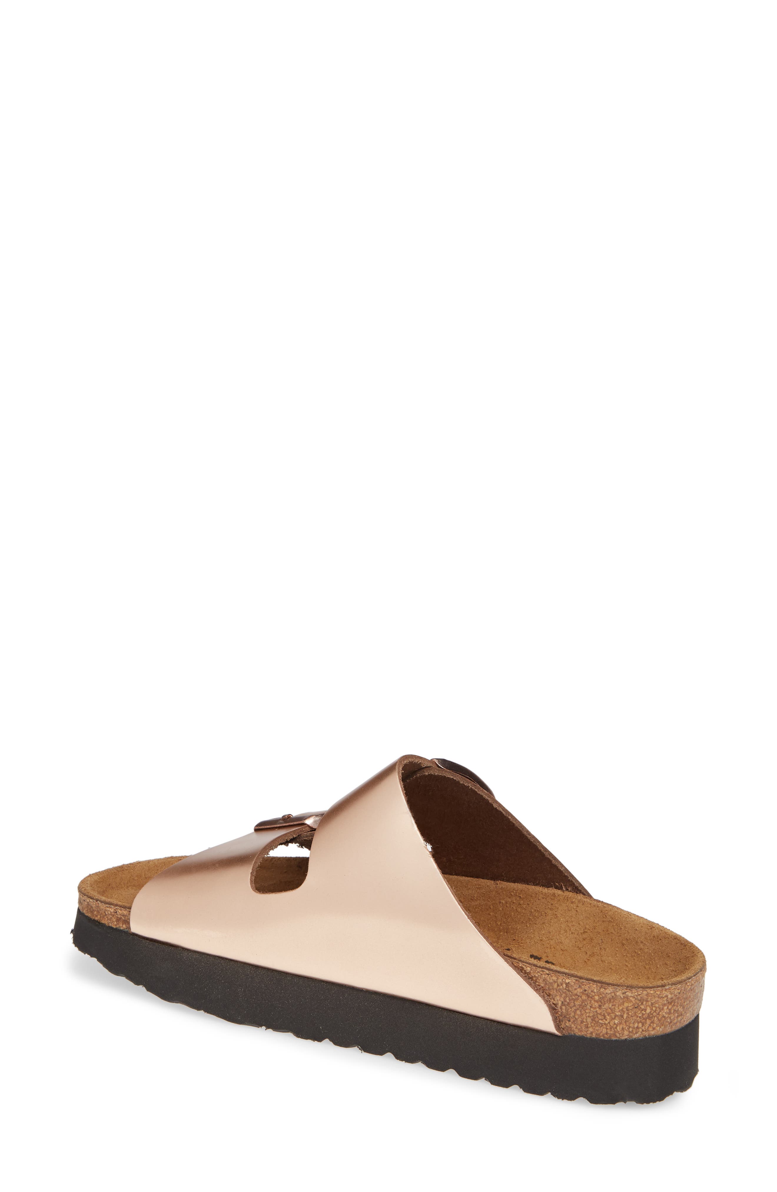 Birkenstock Papillio by Birkenstock Arizona Platform Sandal, Alternate, color, Metallic Copper Leather