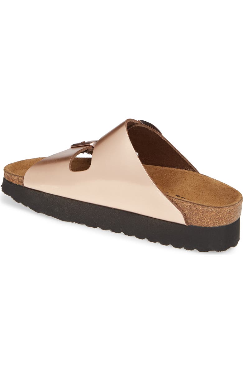 Birkenstock Papillio by Birkenstock Arizona Platform Sandal, Alternate, color, Metallic Copper Leather