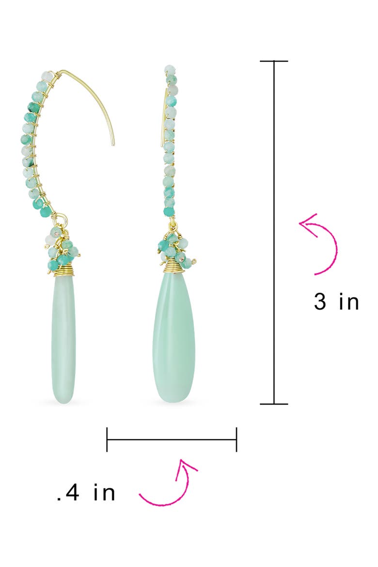 Cluster Teardrop Earrings, Alternate, color, GREEN