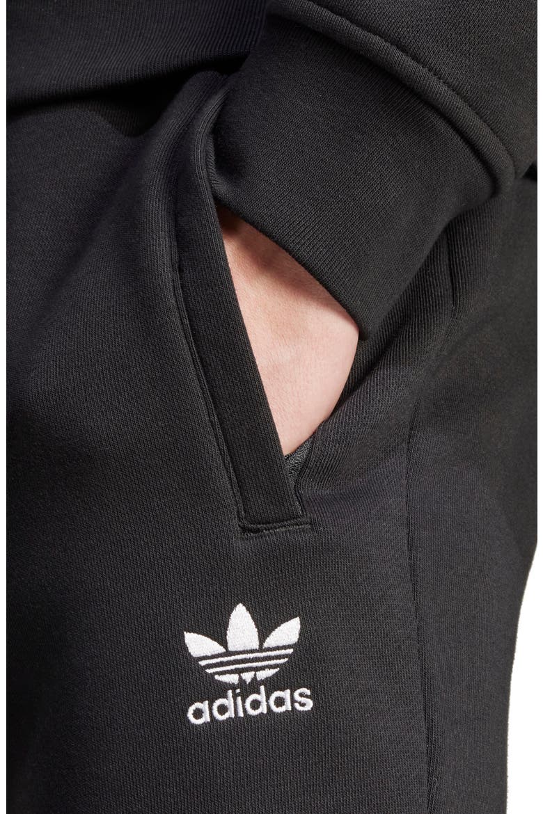 Trefoil Essentials Slim Fit Sweatpants, Alternate, color, BLACK