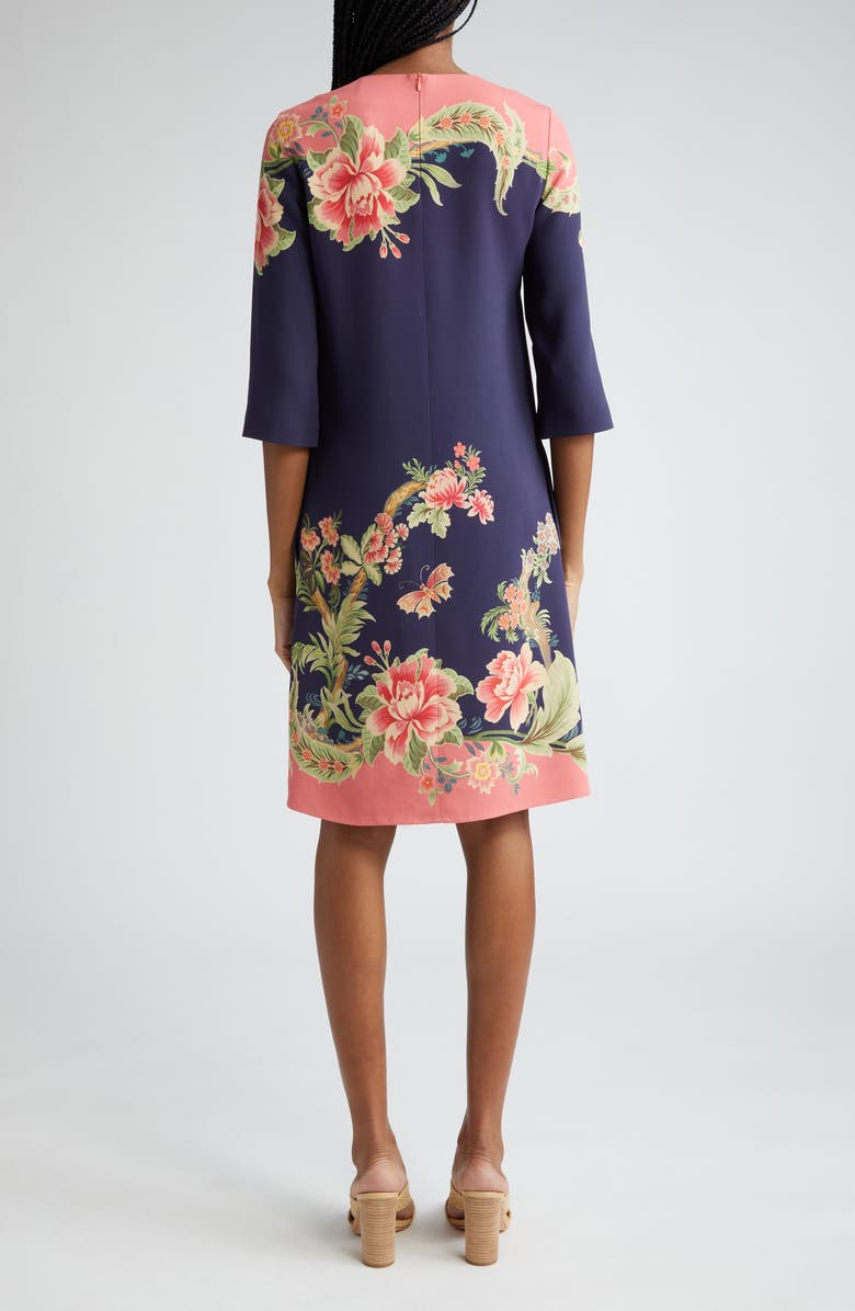 Etro Floral Border Shift Dress, Alternate, color, 