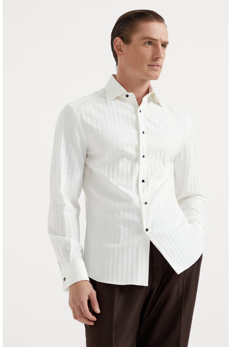 Chevron tuxedo shirt, Alternate, color, White