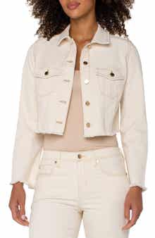 Liverpool Los Angeles Frayed Crop Denim Jacket