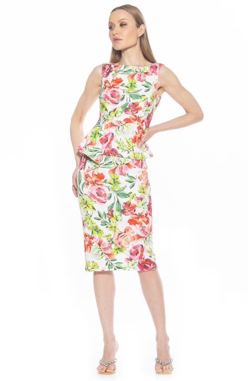 Alexia Admor Amora Boat Neck Sleeveless Sheath Dress In Large Floral