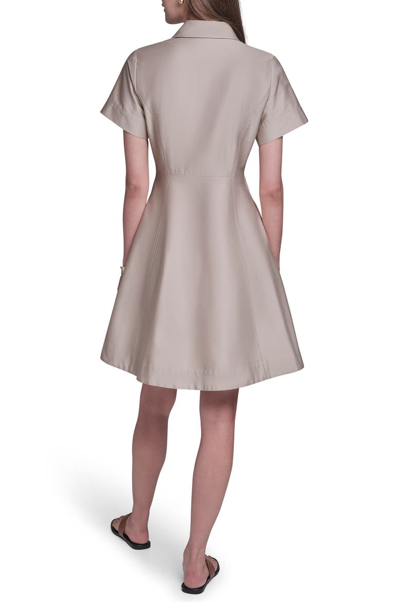 Short Sleeve Stretch Cotton Shirtdress, Alternate, color, SANDSTONE