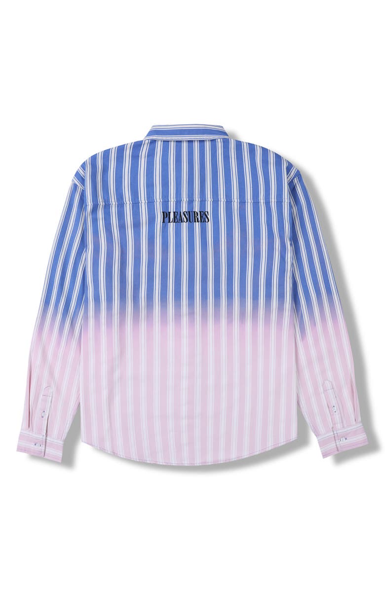 PLEASURES Fade Stripe Ombré Button-Up Shirt, Alternate, color, 