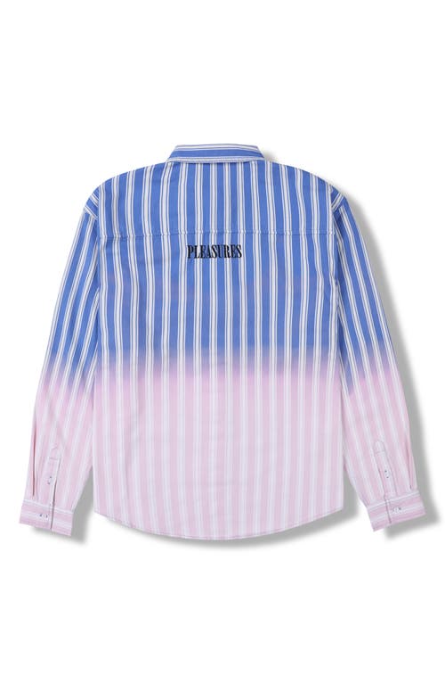 Pleasures Regular Fit Ombre Button Front Shirt In Blue