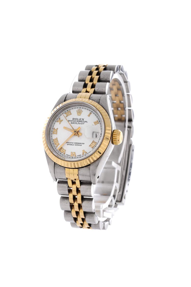 Oyster Perpetual Datejust Automatic Watch Stainless Steel and Yellow Gold 26, Alternate, color, Metallic Silver