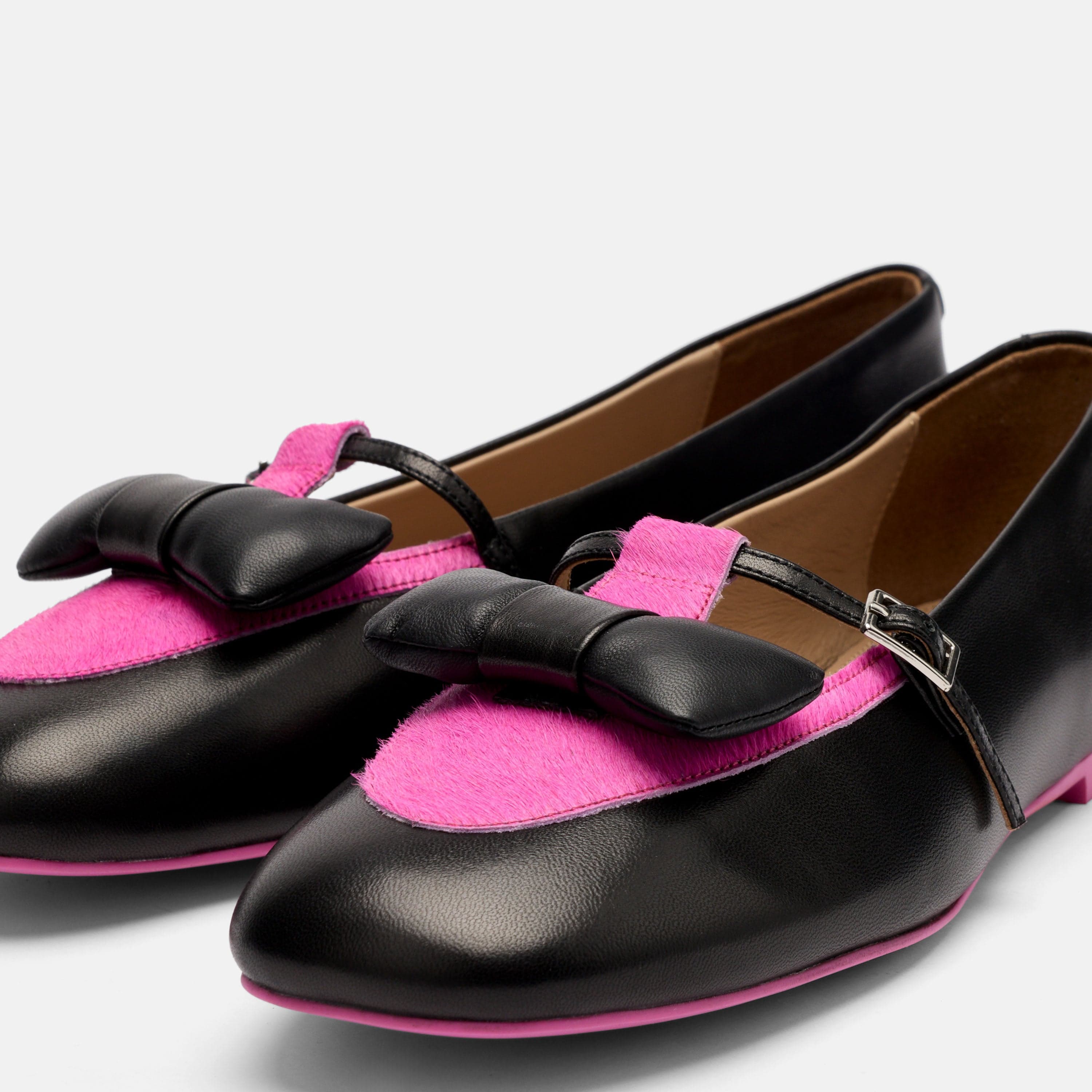 MARC NOLAN Mina Leather Mary Jane Flats, Alternate, color, Black/Magenta