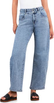 HINT OF BLU Abigail Double Waist Relaxed Straight Leg Jeans