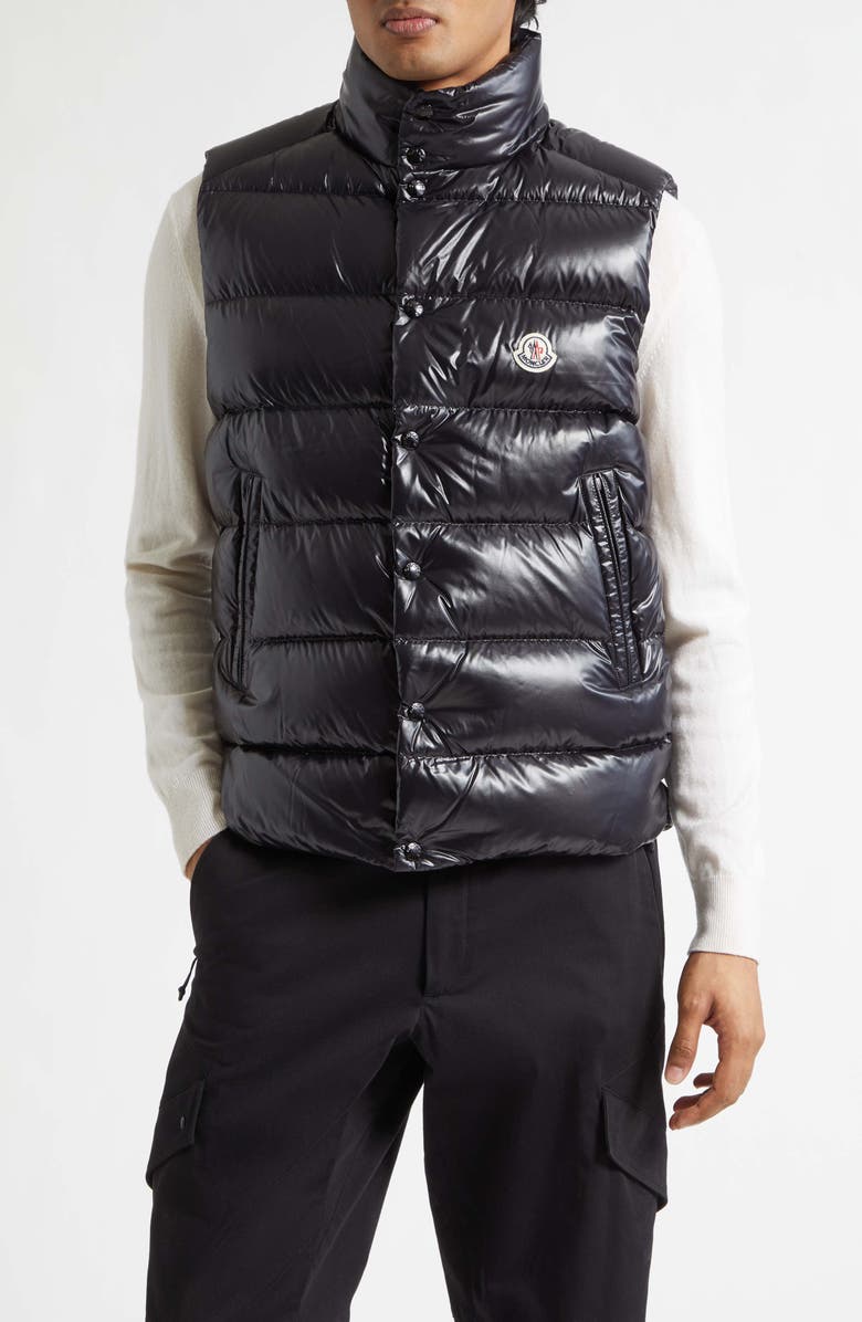 Moncler Tibb Water Repellent Down Puffer Vest, Main, color, Black