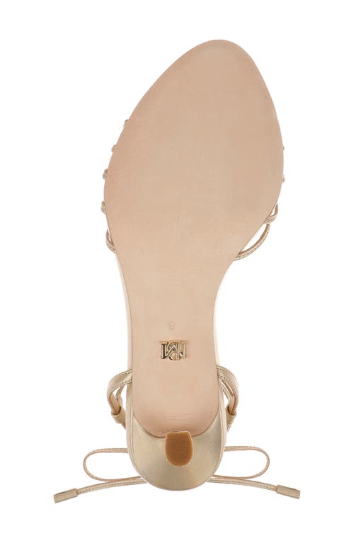Shop Badgley Mischka Collection Darlyn Ankle Wrap Sandal In Gold Leather