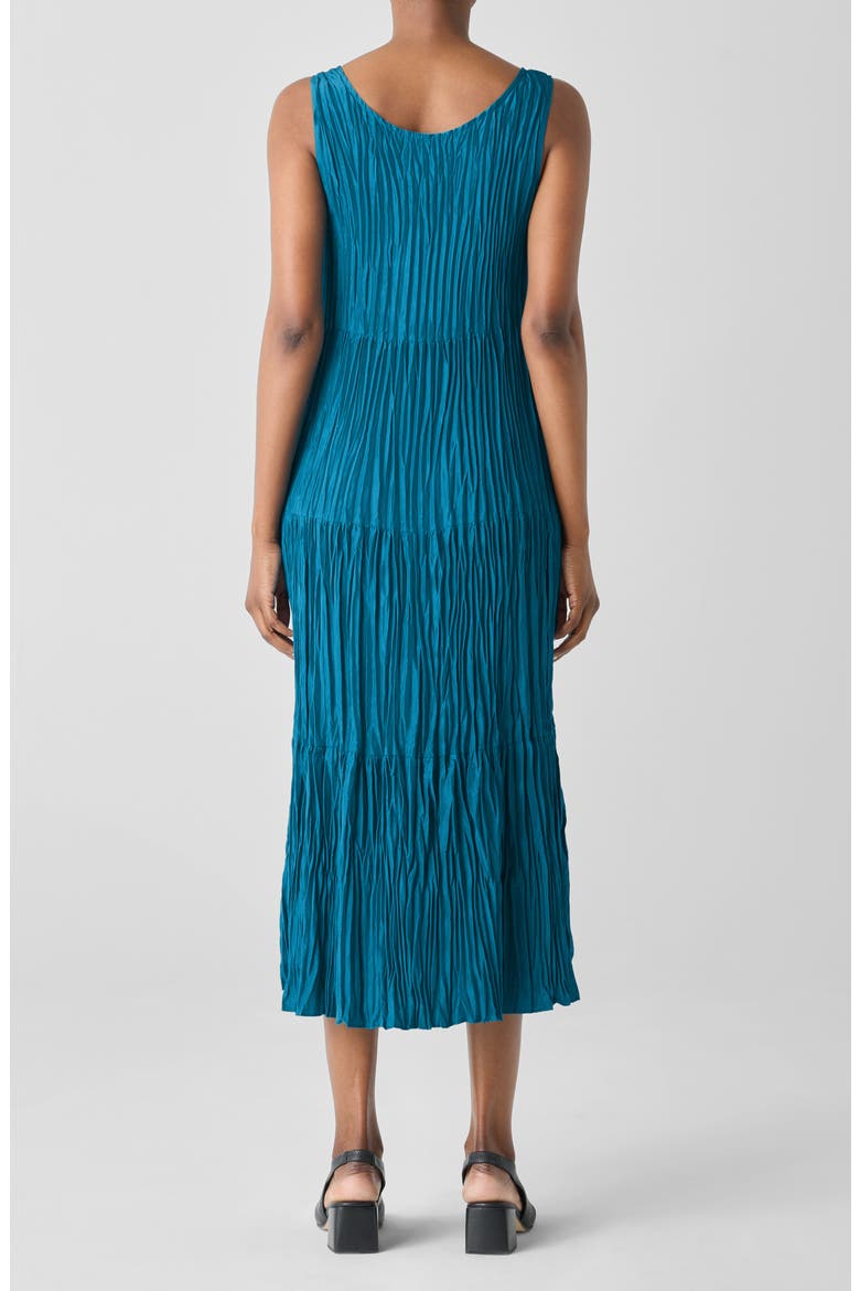 Tiered Pleated Silk Midi Dress, Alternate, color, DRGFY