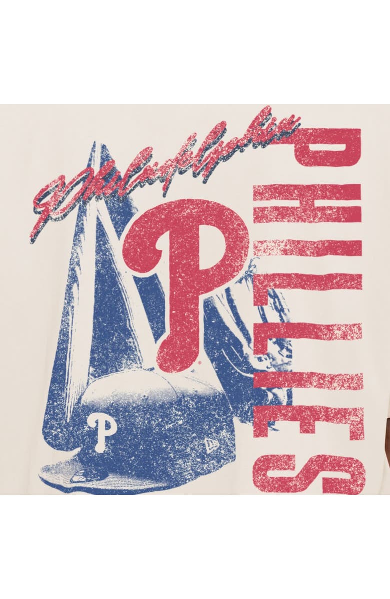 New Era Men's New Era Cream Philadelphia Phillies Cooperstown Collection Oversized Throwback Distressed T-Shirt, Alternate, color, Cream