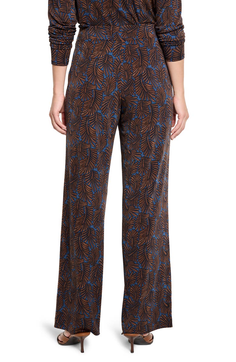NIC+ZOE Feather Fern Print Wide Leg Pants, Alternate, color, Brown Multi