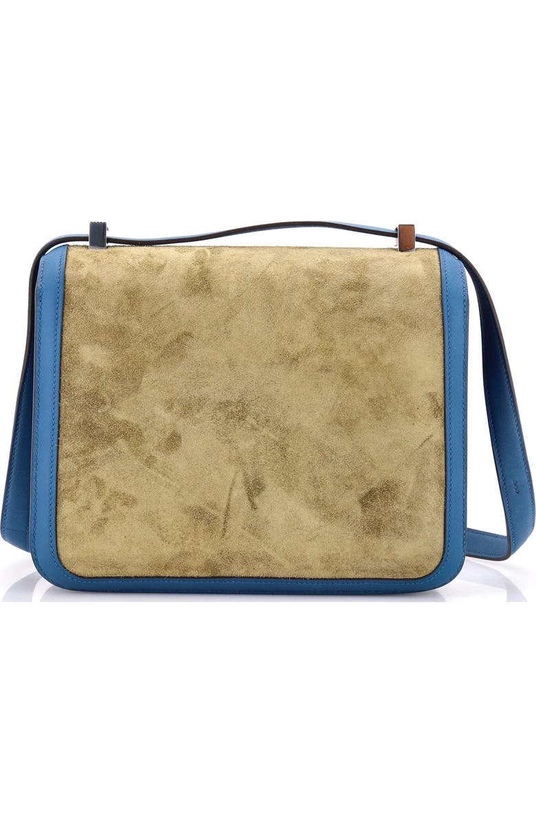 Pre-Owned Hermes Constance Bag Doblis Suede with Swift 23, Alternate, color, Bleu De Galice