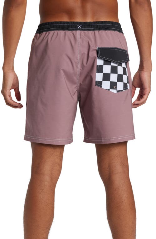 Quiksilver Original Straight Leg Swim Trunks In Grape Shake