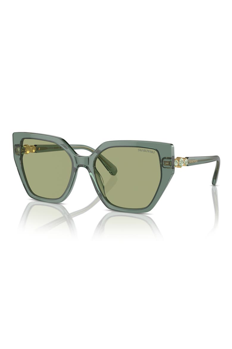 Constella 56mm Polarized Irregular Sunglasses, Alternate, color, TRANSPARENT GREEN
