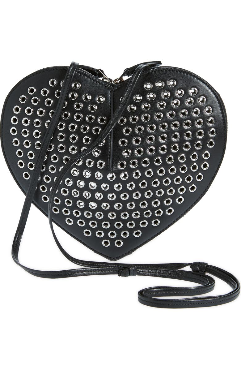 Alaïa Le Coeur Grommet Leather Crossbody Bag, Alternate, color,