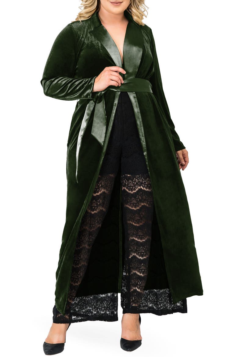Freya Wrap Coat Dress, Main, color, GREEN