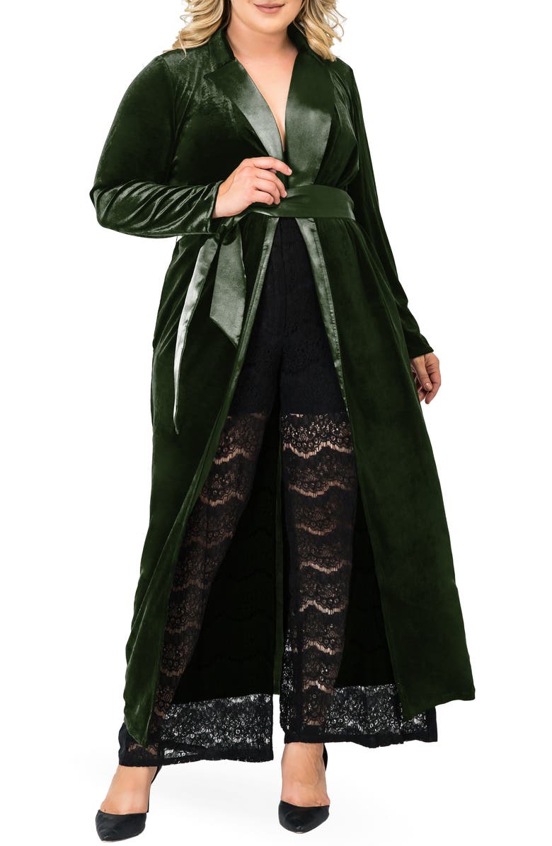 Standards & Practices Freya Wrap Coat Dress, Main, color, Green