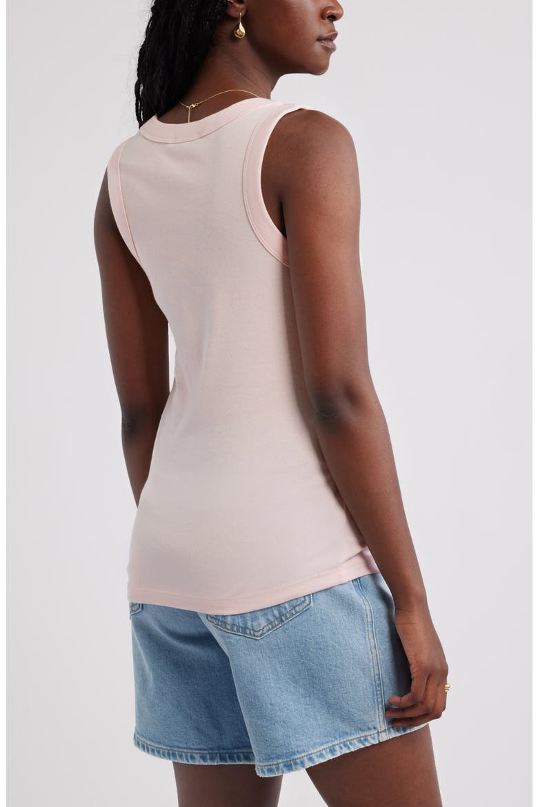 Scoop Neck Rib Cotton Tank, Alternate, color, PINK ROSEWATER