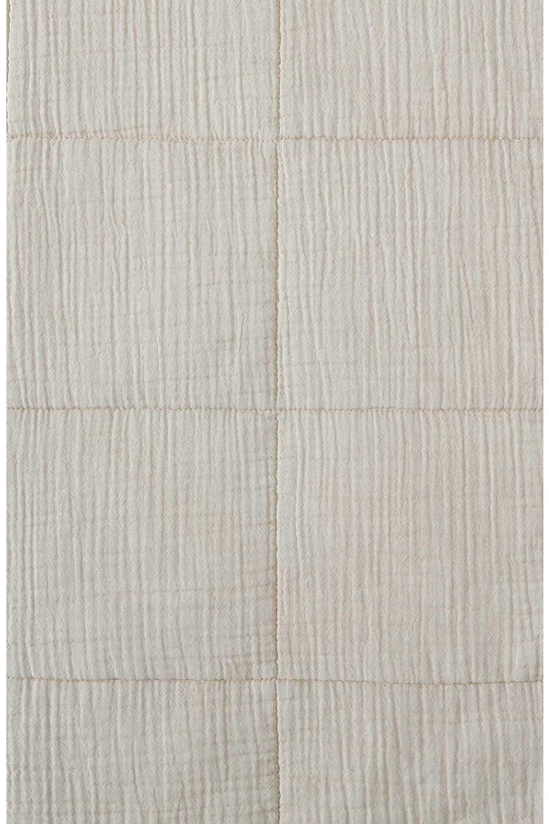 Quilted Cotton Gauze Quilt & Pillow Sham Set, Alternate, color, LIGHT BEIGE