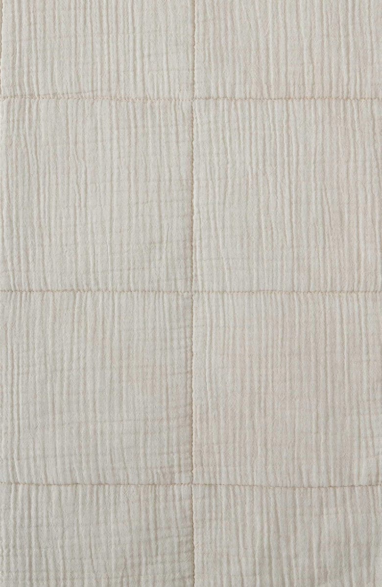 Calvin Klein Quilted Cotton Gauze Quilt & Pillow Sham Set, Alternate, color, Light Beige