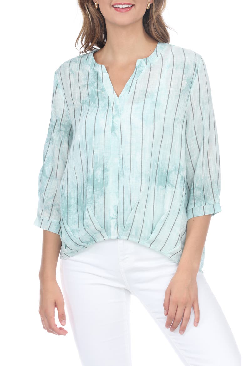 Striped Tie Dye Top, Main, color, AQUA