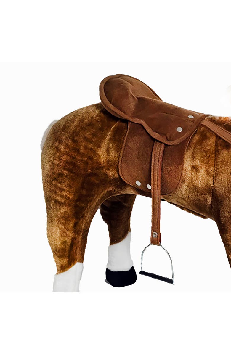 Ponyland Music Standing Horse Brown 
White, 34 Inches, Kids, Alternate, color, Multicolored