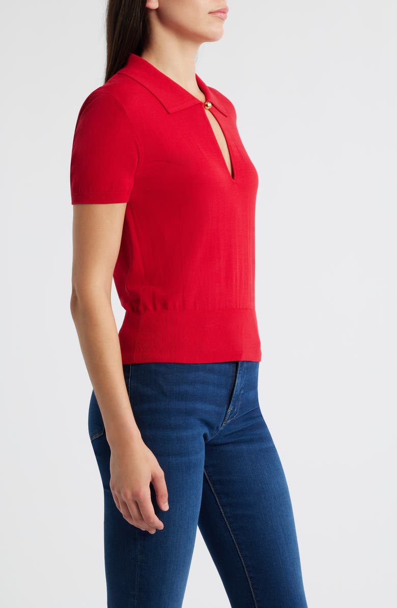 FRAME The Keyhole Polo, Alternate, color, Bright Raspberry