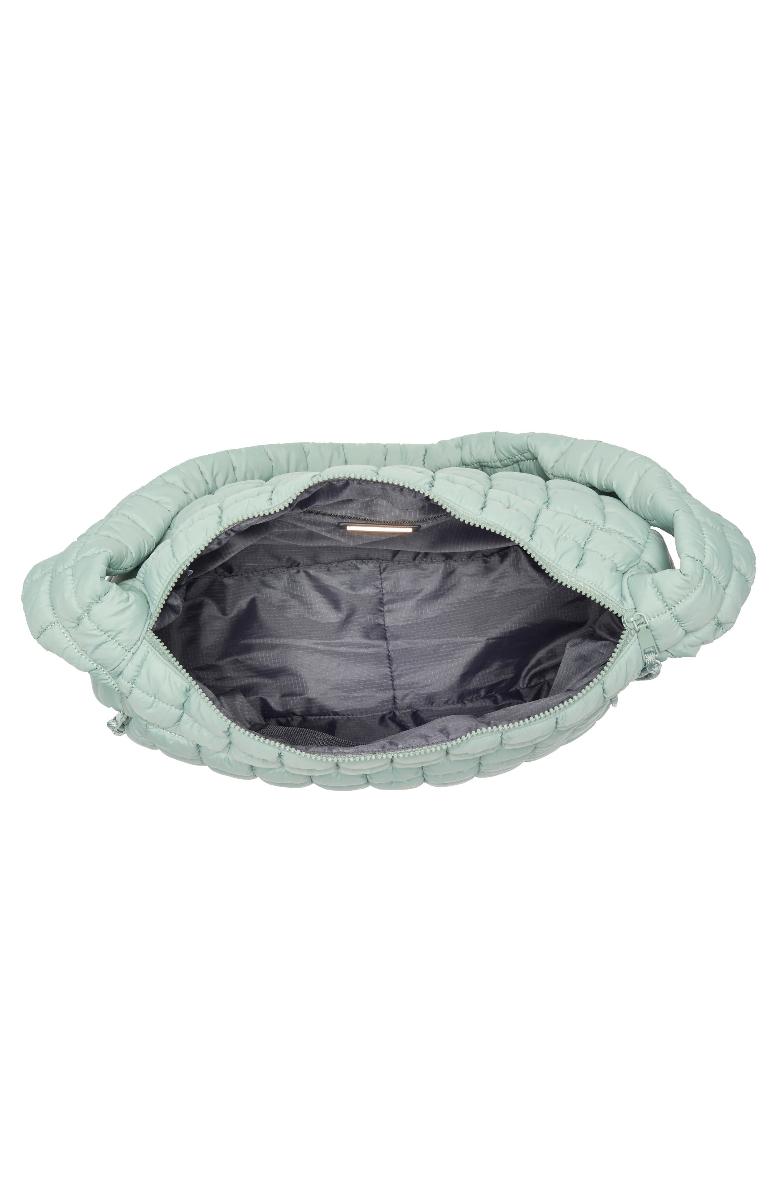 URBAN EXPRESSIONS HANDBAGS Square Quilt Nylon Hobo Bag, Alternate, color, Sage