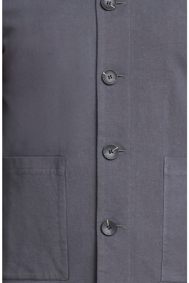 Relaxed Fit Linen & Cotton Work Jacket, Alternate, color, CHARCOAL