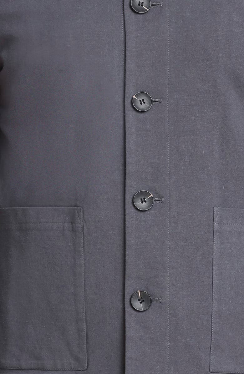 Bagatelle Relaxed Fit Linen & Cotton Work Jacket, Alternate, color, Charcoal