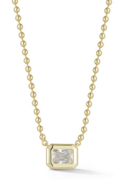 Emerald Cut Cubic Zirconia Pendant Necklace