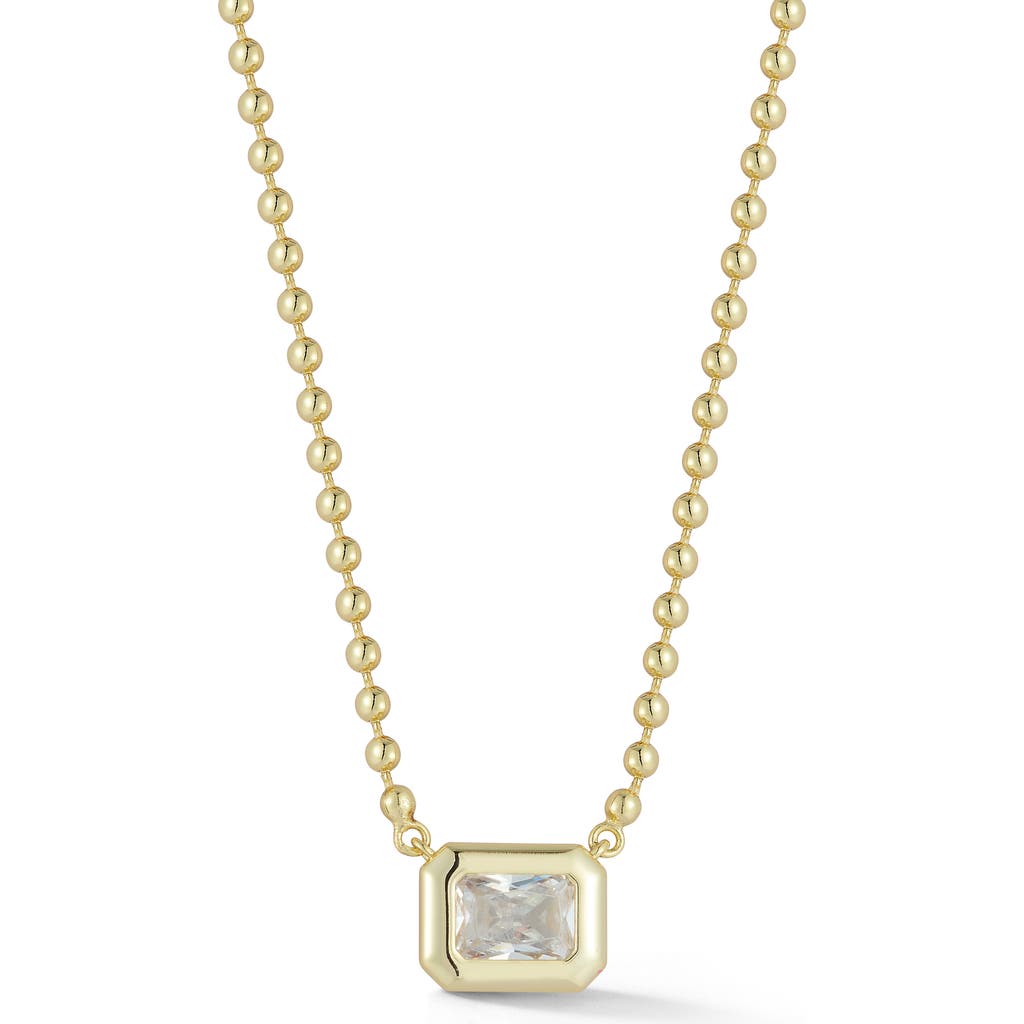 Sphera Milano Emerald Cut Cubic Zirconia Pendant Necklace In Gold