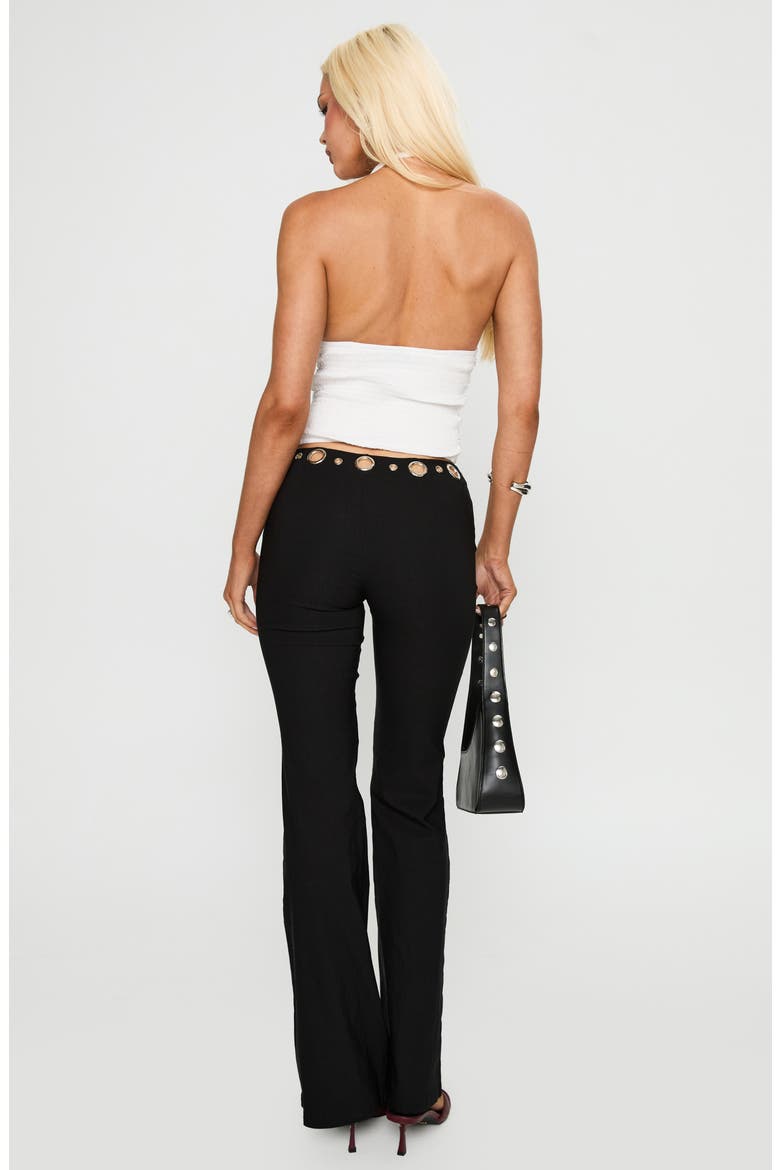 True Grit Grommet Trim Flare Pants, Alternate, color, BLACK