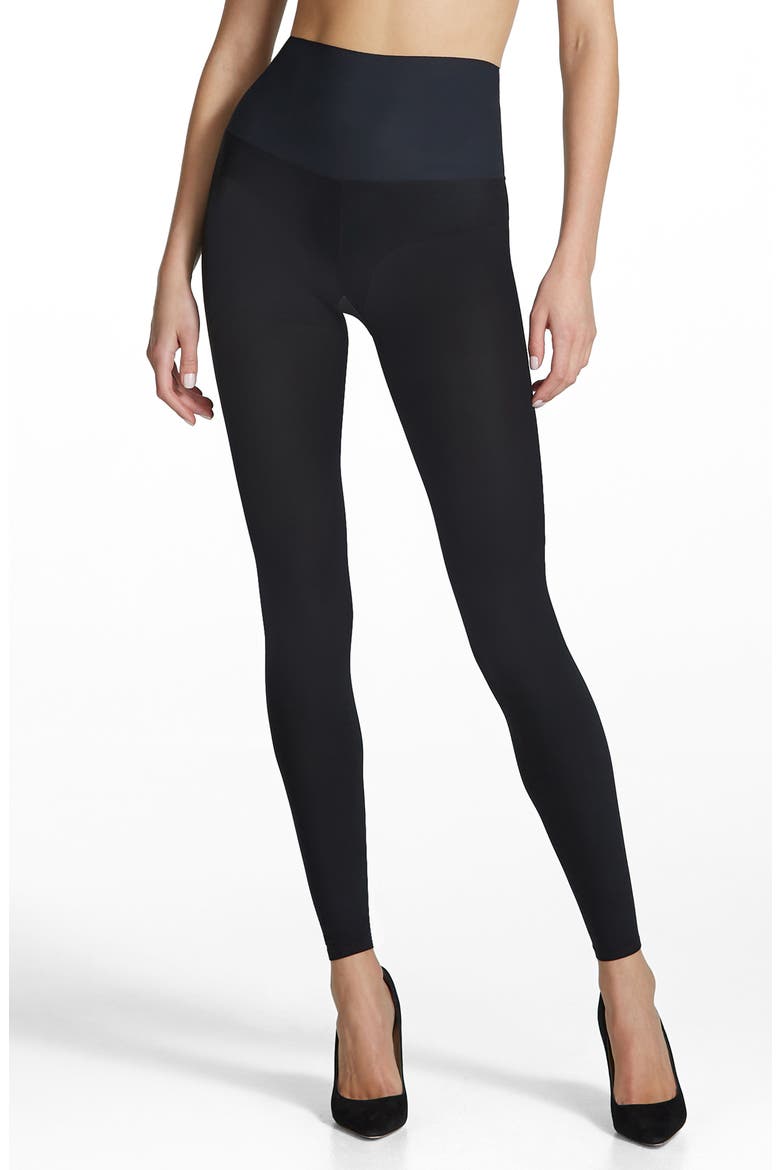 Fleece Lined Footless Tights, Main, color, BLACK