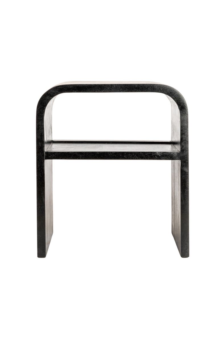 Olive Grove Modern Waterfall Edge End Table with Shelf, Alternate, color, Black