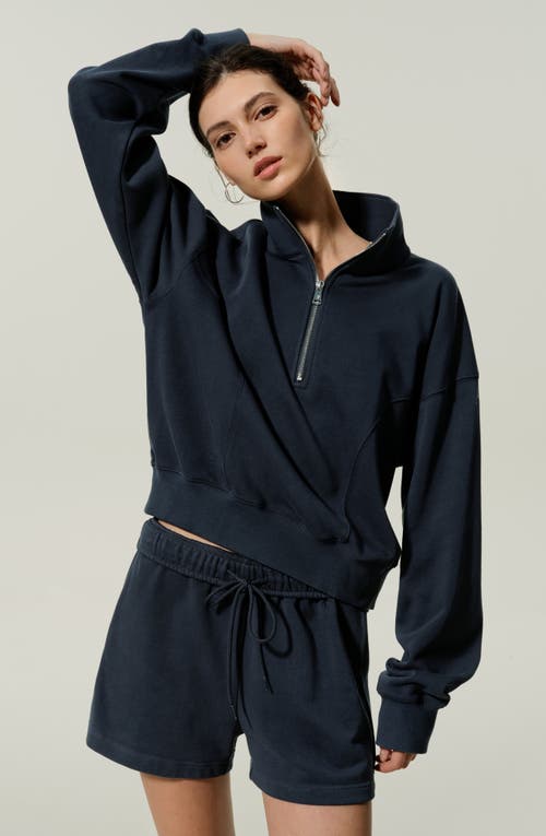 Lilysilk Heirloom '89 Half-zip Pullover In Blue