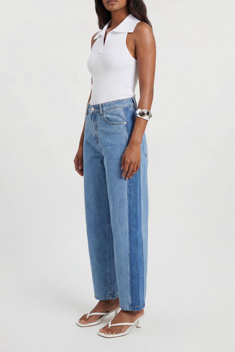 Barrel Leg Jeans, Alternate, color, Mid Blue