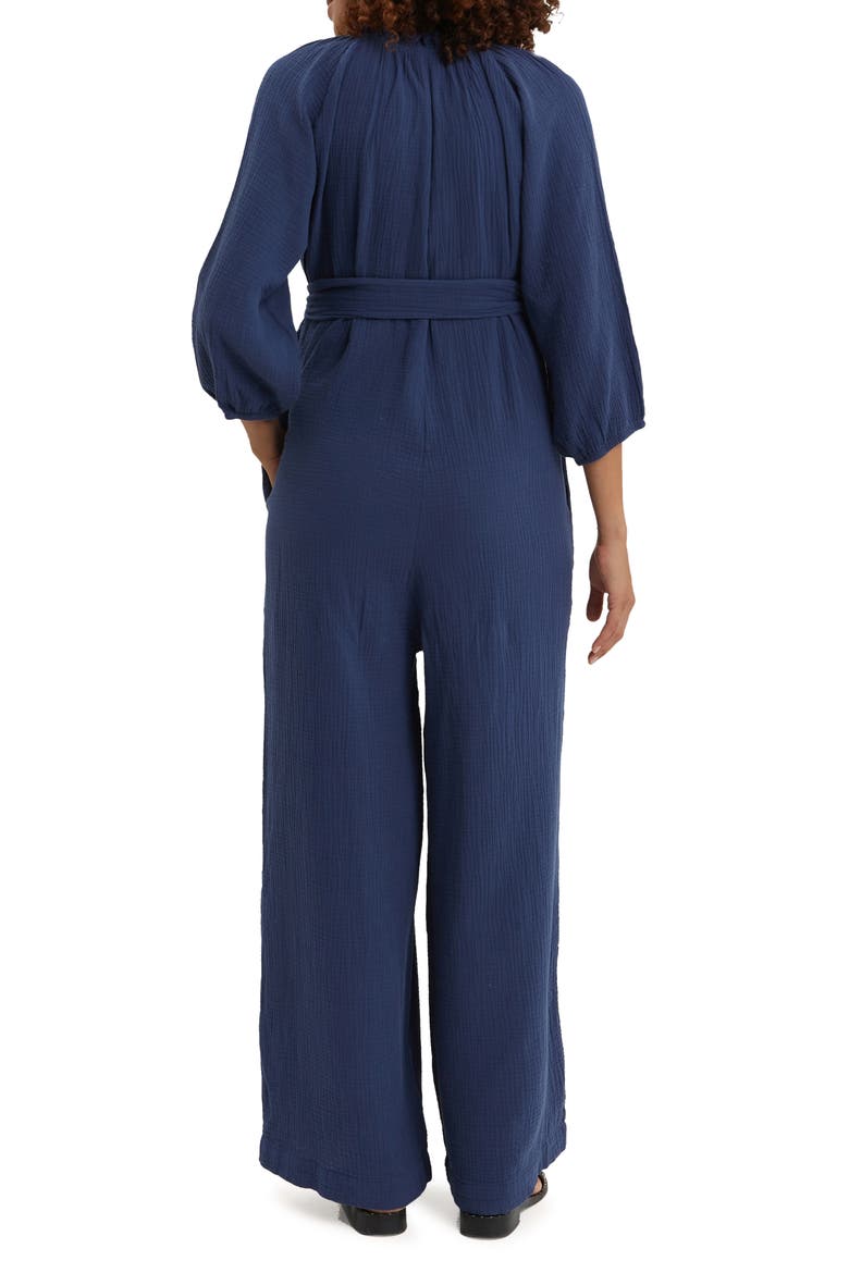Alma Maternity/Nursing Jumpsuit, Alternate, color, NAVY