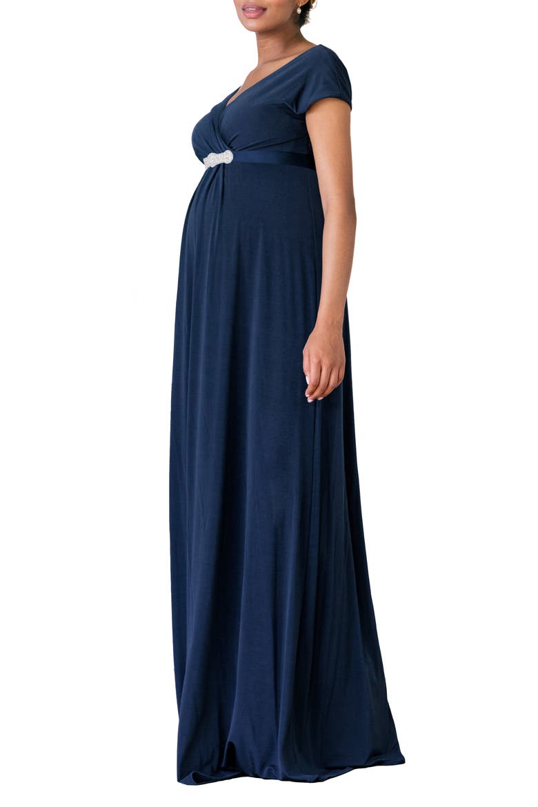 Francesca Maternity Maxi Dress, Alternate, color, NIGHTSHADOW BLUE