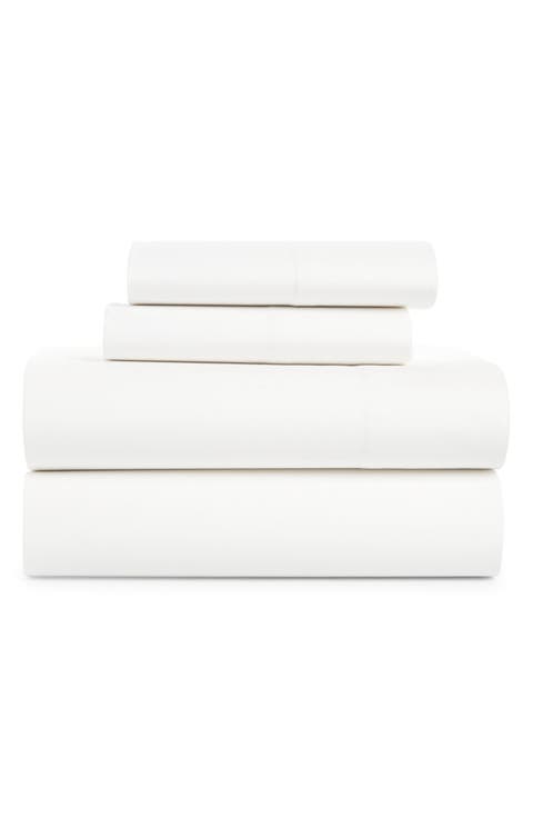 Cotton Percale 4-Piece Bed Sheet Set