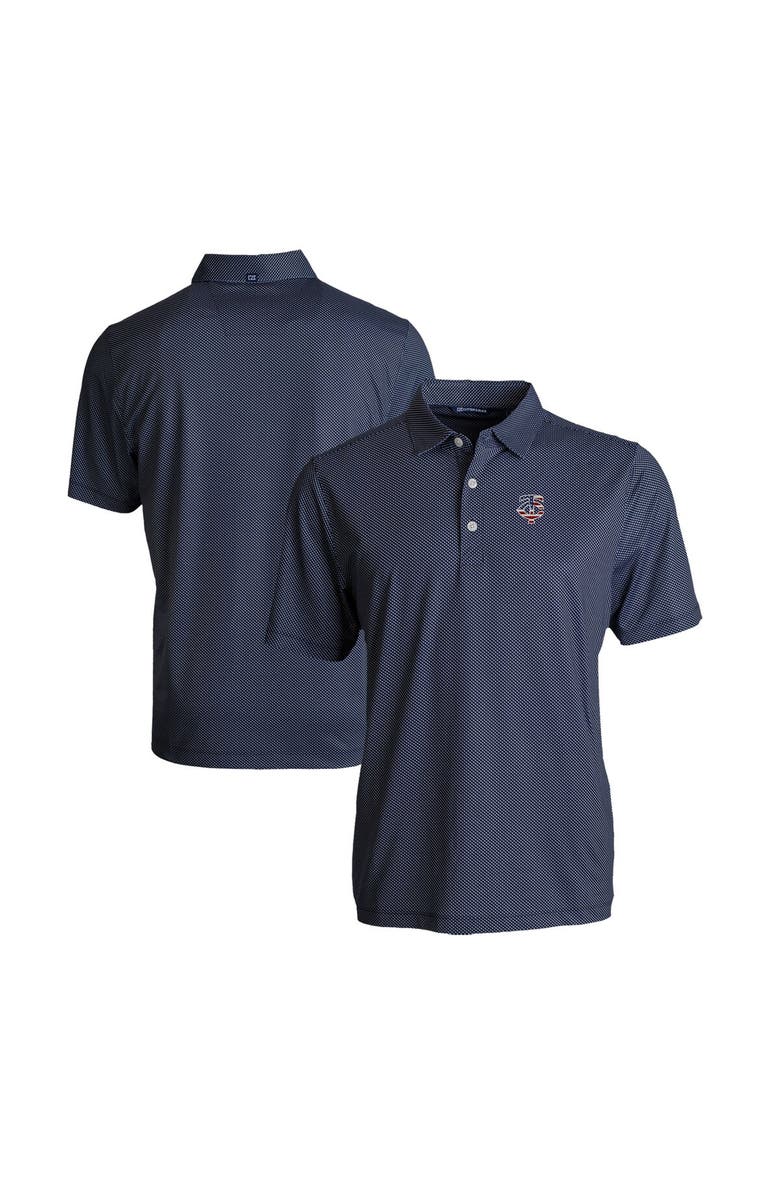 Cutter & Buck Men's Cutter & Buck  Navy/White Minnesota Twins Stars & Stripes Big & Tall Pike Eco Symmetry Print Stretch Recycled Polo, Main, color, 