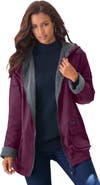 Roaman's Plus Size Hooded Nylon Jacket