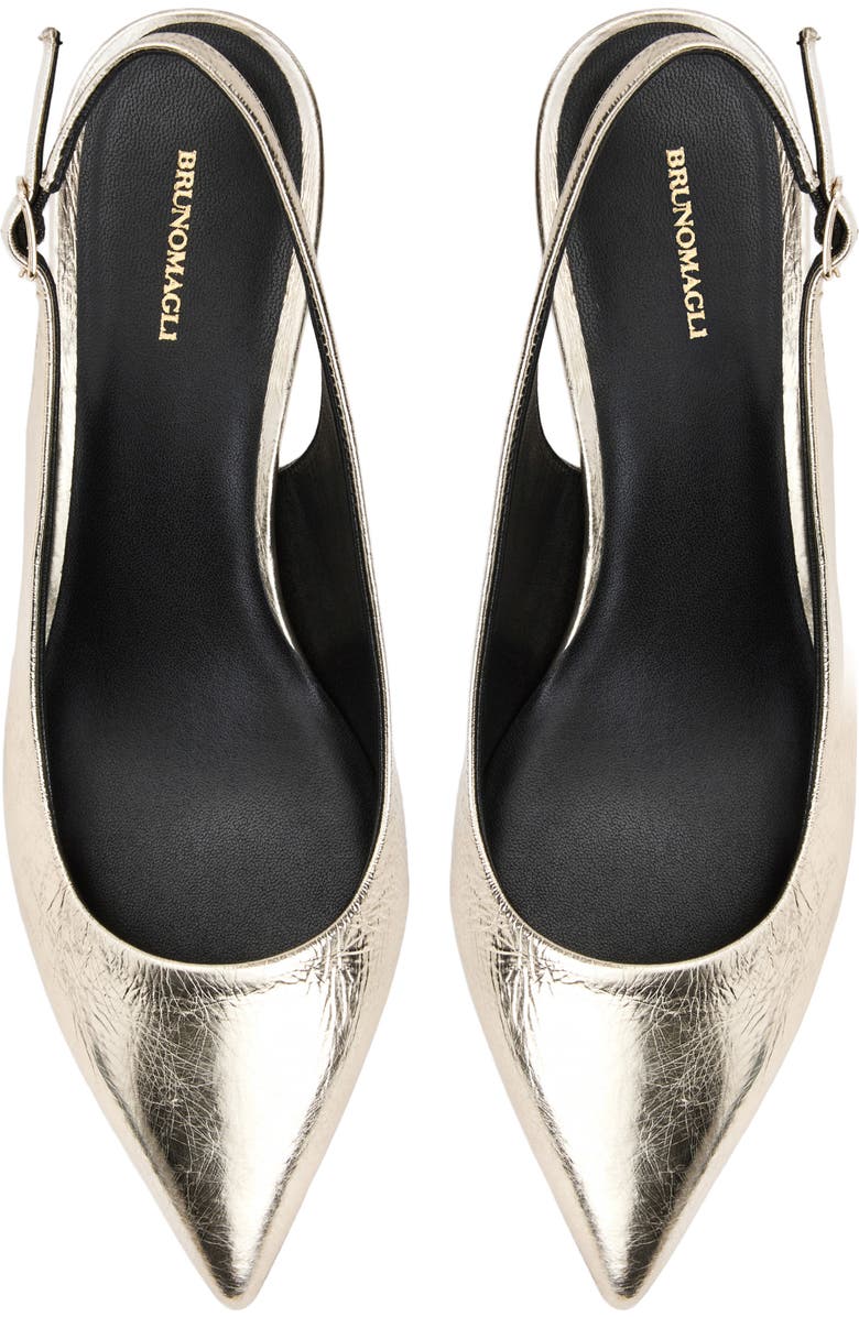Bruno Magli Palerma Slingback Pointed Toe Kitten Heel Pump, Alternate, color, Platino