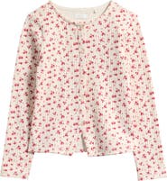 NEXT Kids' Long Sleeve Floral Cardigan