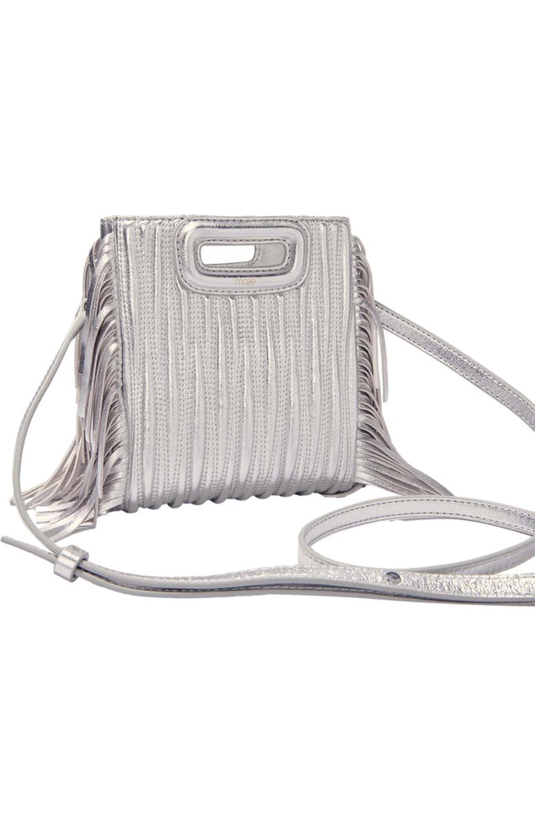 maje Metallic quilted leather M Mini bag, Alternate, color,